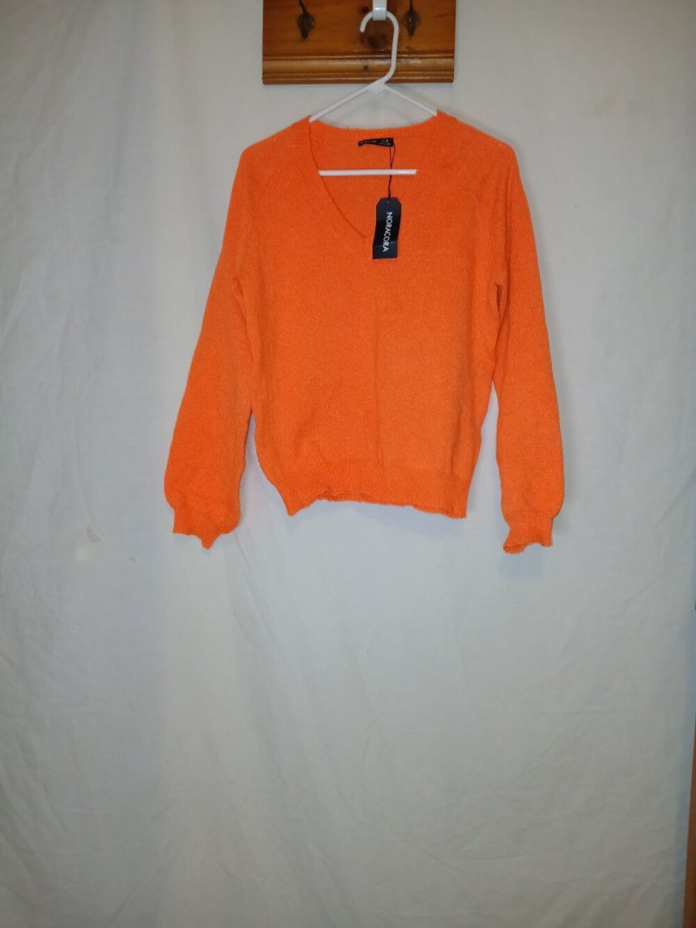 Noracora Bright Orange V-Neck Sweater